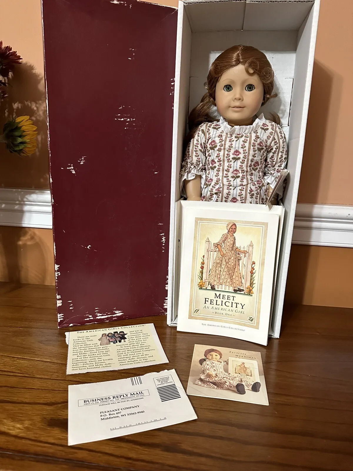 Felicity Windsor Chair, sold Reading and Writing Lesson RETIRED American Girl Set