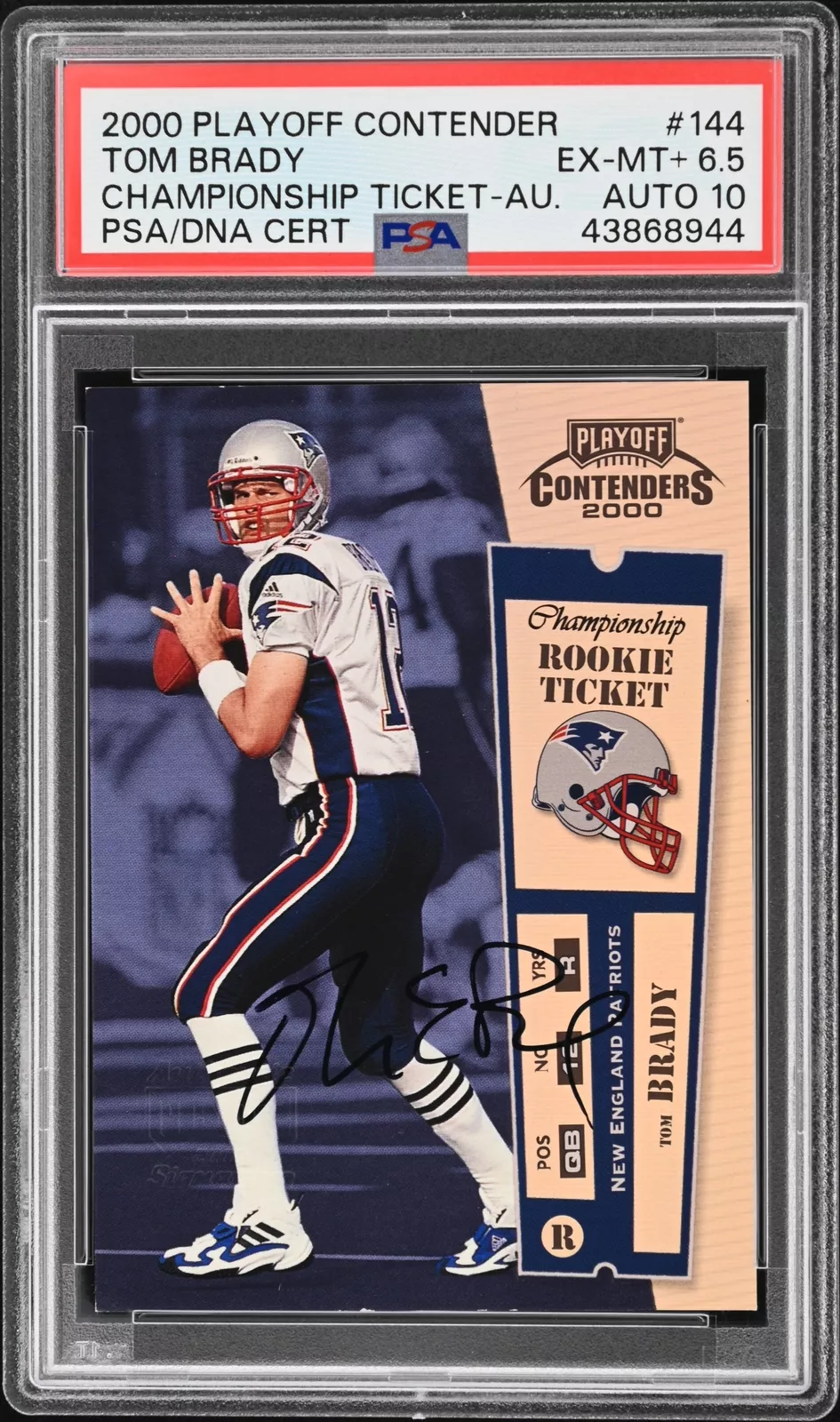 Tom Brady Contenders Championship RC Autograph Closes Over