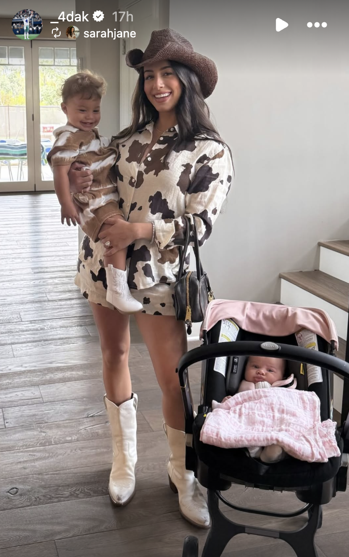 Dak Prescott's baby girl, fiancée dress as matching cowboys for Cowboys training camp