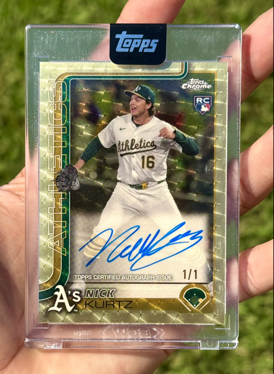 Nick Kurtz Topps Chrome Superfractor Rookie Auto Pulled