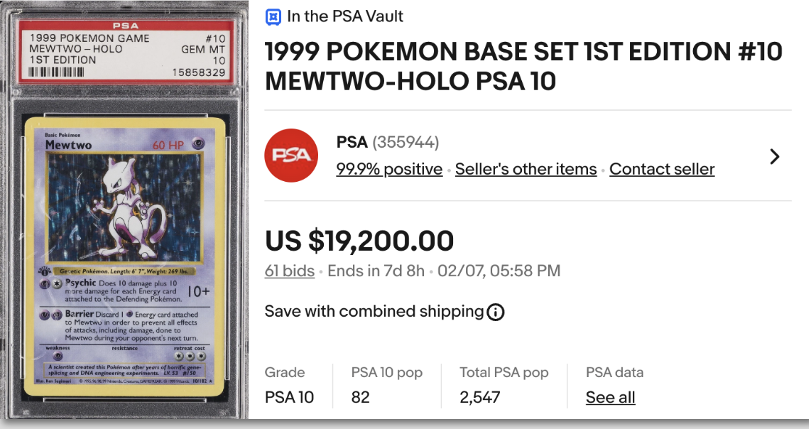 graded vintage baseball cards Amazon.com: Pokemon - Mewtwo (10/102) - Base Set