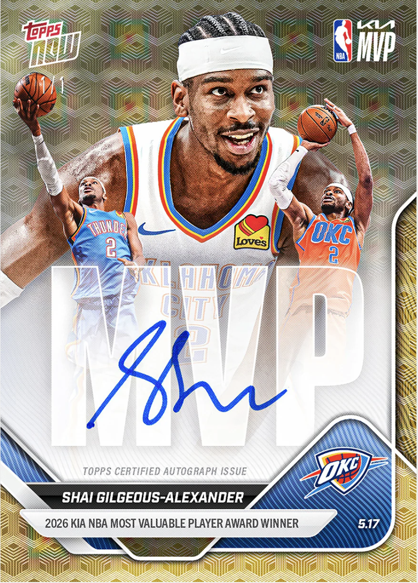 Shai Gilgeous-Alexander Wins Second Straight MVP, Earns Topps NOW Card