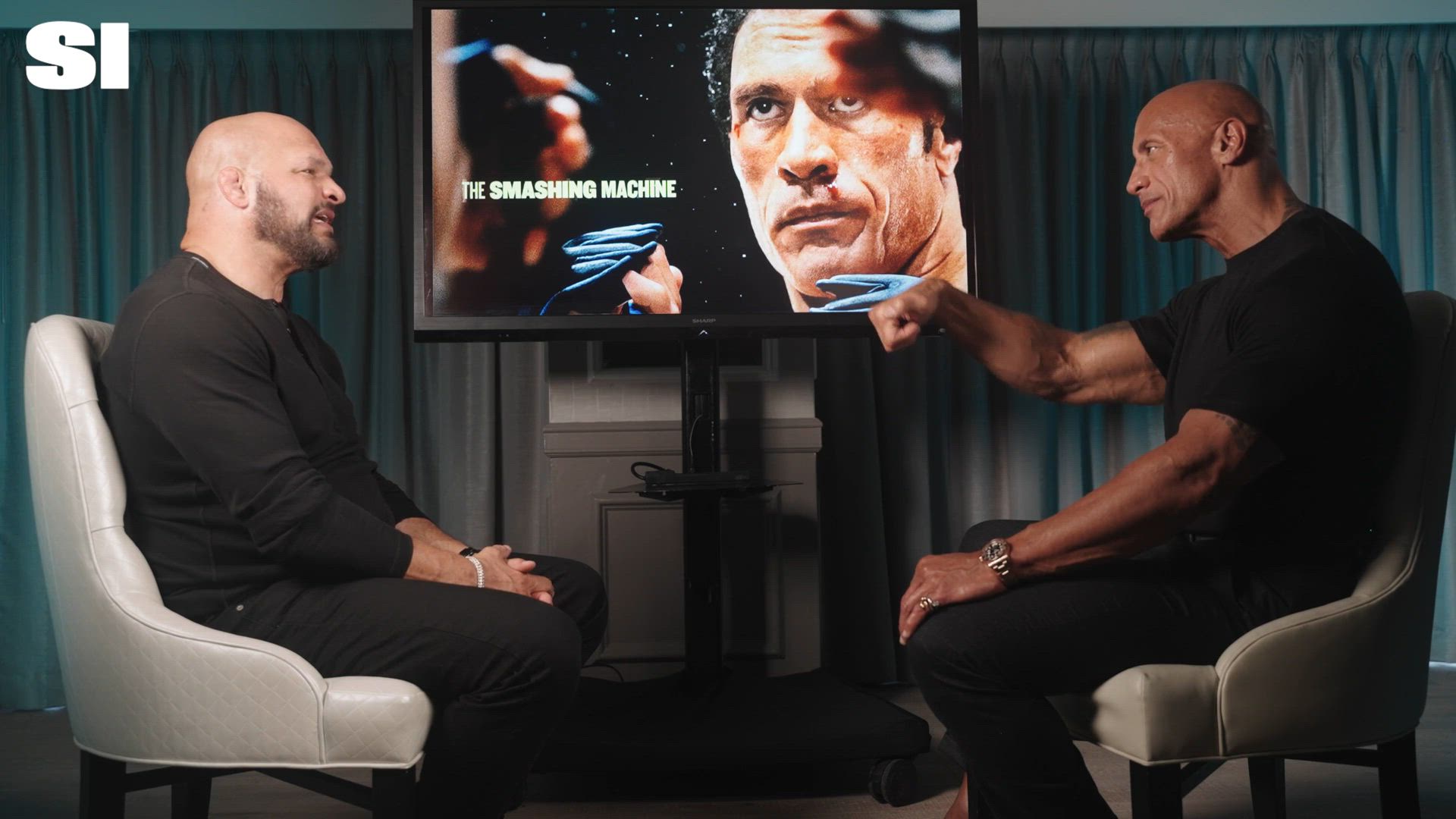 The Rock & UFC Legend Mark Kerr Rewatch Iconic WWE, UFC Moments & Scenes From The Smashing Machine