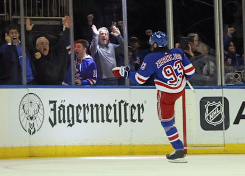 Mika celebrating a goal vs. the Lightning