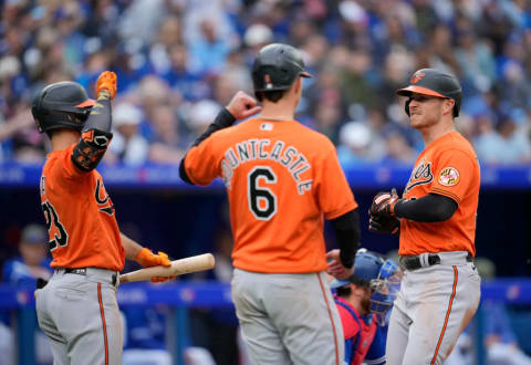 Ryan O'Hearn celebrates his game tying home run in Toronto