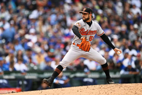 Baltimore Orioles v Chicago Cubs: Orioles pitcher Cionel Perez throws a pitch against the Chicago Cubs