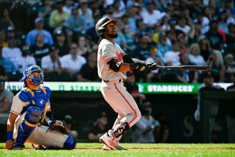 Cedric Mullins drills a game-winning home run against the Mariners in August.