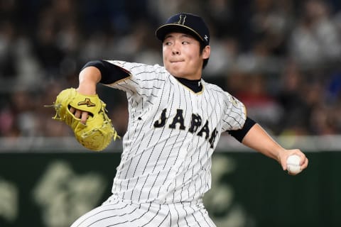 Yuki Matsui pitching for Japan in the World Baseball Classic