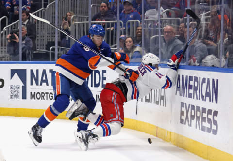 Noah Dobson, who dodged a boarding penalty call late in Tuesday's game, has had a season for the ages with the Islanders. 