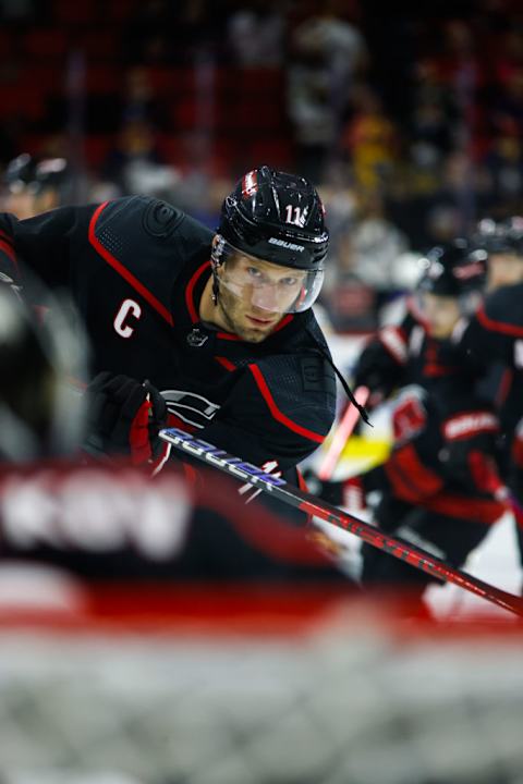 Staal's offensive numbers have slipped this season but his face-off percentage is at a career high