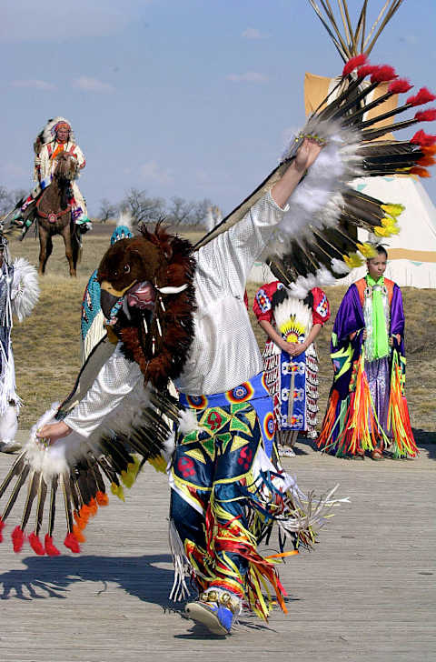 First Nation Canadian Cree Indians at a pow wow