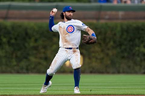 Chicago Cubs Dansby Swanson making a play