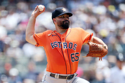 Houston Astros' Pitcher Jose Urquidy starting against the New York Yankees in the Bronx