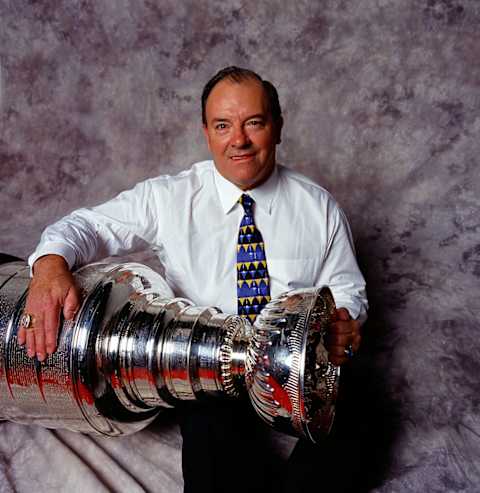 Scotty Bowman Holding the Stanley Cup