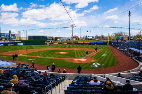 Greater Nevada Field seen before the opening day baseball... Reno Aces Triple-AAA team of the Diamondbacks