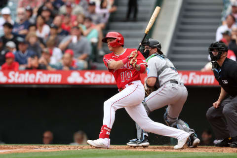 Miami Marlins v Los Angeles Angels