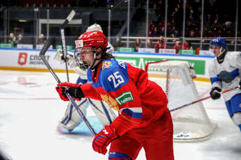 Russia U20 Hockey team player, Igor Chernyshov (25) seen in...