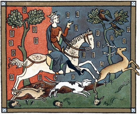 A Plantagenet king of England out hunting.