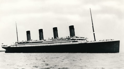 The RMS 'Titanic' Leaving Southampton. 