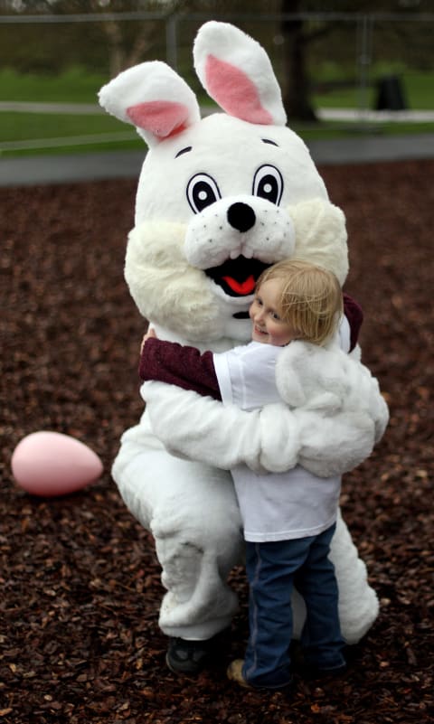 Life in an Easter bunny suit isn't easy. 