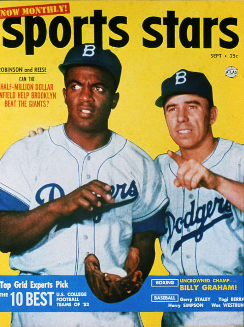 Jackie Robinson and Pee Wee Reese cover an issue of 'Sports Stars.'