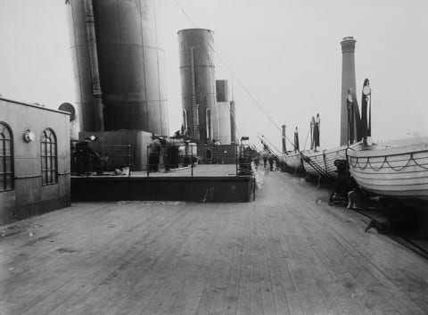 The upper deck of the 'Titanic.'