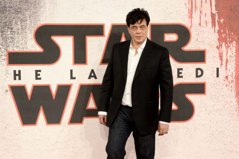 Benicio Del Toro at the 'Star Wars: The Last Jedi' premiere.