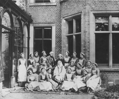 A gathering of Victorian nurses