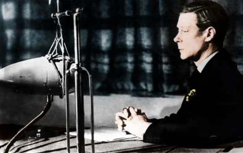 Edward VIII giving his abdication broadcast.