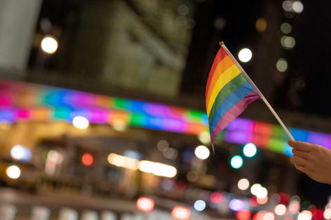 New York City Lights Up In Support Of The 50th Anniversary Of The First Gay Pride March