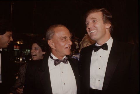 Donald Trump with Roy Cohn at the opening of Trump Tower.