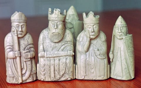 Some of the Lewis Chessmen.