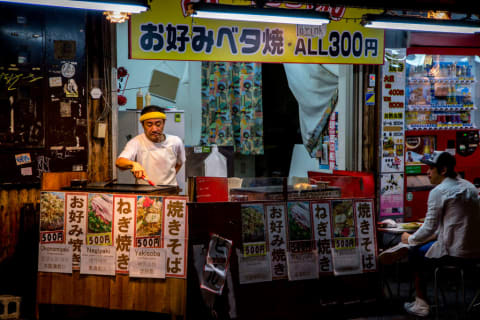 Street food in Osaka.