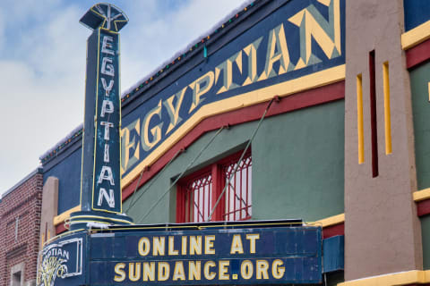 Egyptian-style movie theater in Park City, Utah.