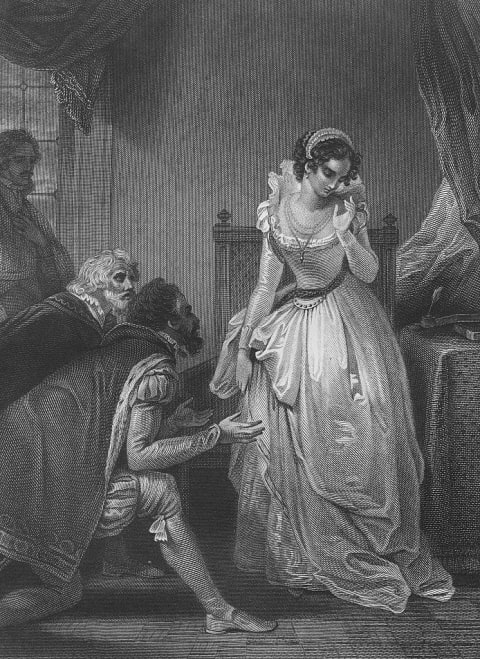 Lady Jane Grey declining the crown.