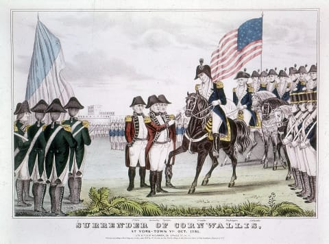 'Surrender of Cornwallis', Yorktown, Virginia, 1781.