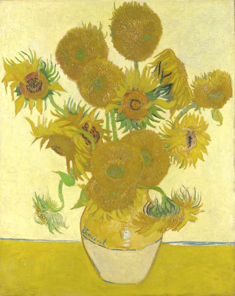 'Vase with Fifteen Sunflowers' by Vincent Van Gogh.