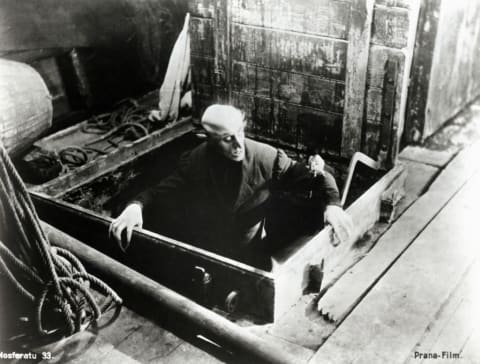 Much like this scene of Max Schreck rising from a ship's hold, pirated copies of 'Nosferatu" kept turning up in Europe and the U.S.