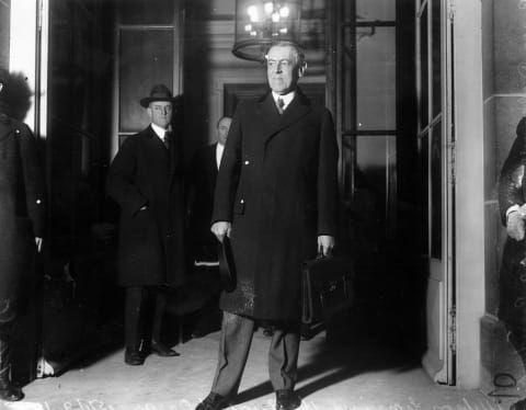 Woodrow Wilson at the Paris Peace Conference in 1919.