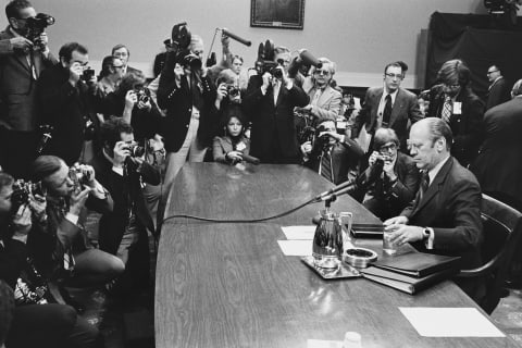 Gerald Ford during the House Judiciary Committee's hearing on October 17, 1974.