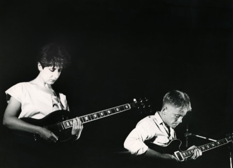 New Order's Gillian Gilbert and Bernard Sumner.