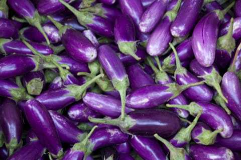 Eggplants, otherwise known as aubergines.