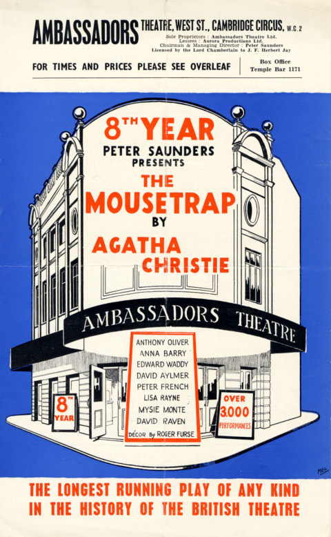 A flyer for ‘The Mousetrap’ circa 1960.