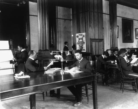 Interior of the library at Tuskegee Institute