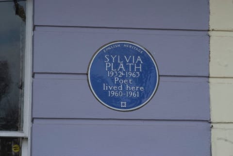 Blue Plaque Commemorating Sylvia Plath.