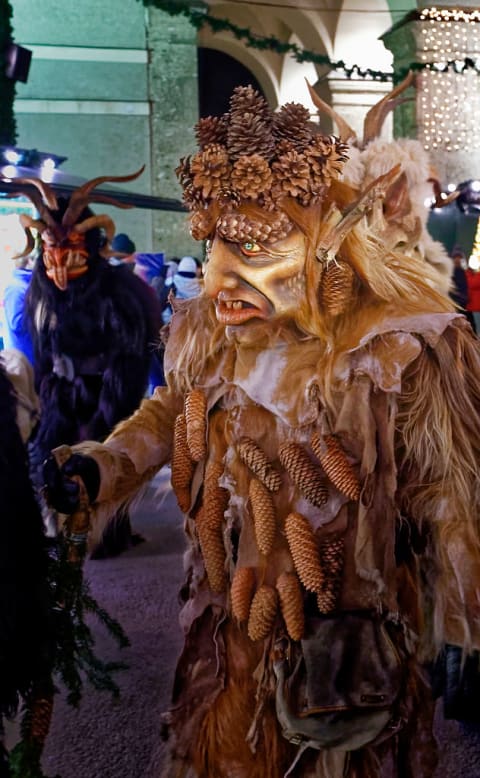 Krampus at Salzburg's Christmas Devil Run ('Krampuslauf' in German).