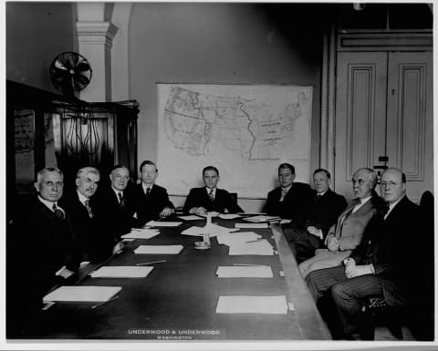 The Senate Public Lands Committee meets to investigate the Teapot Dome scandal.