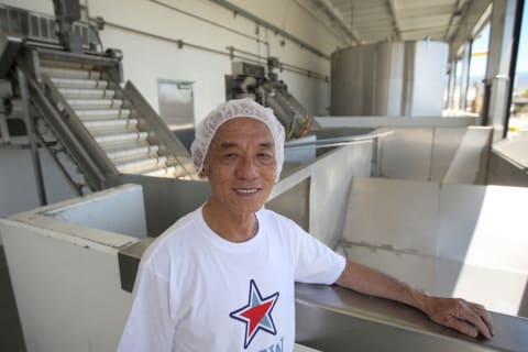 Sriracha creator David Tran at the company's California factory.