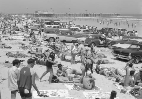 Sunbathing, '60s style.