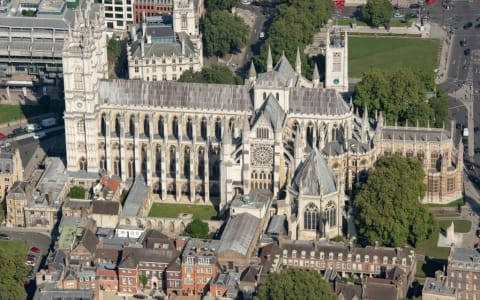 Westminster Abbey from above.